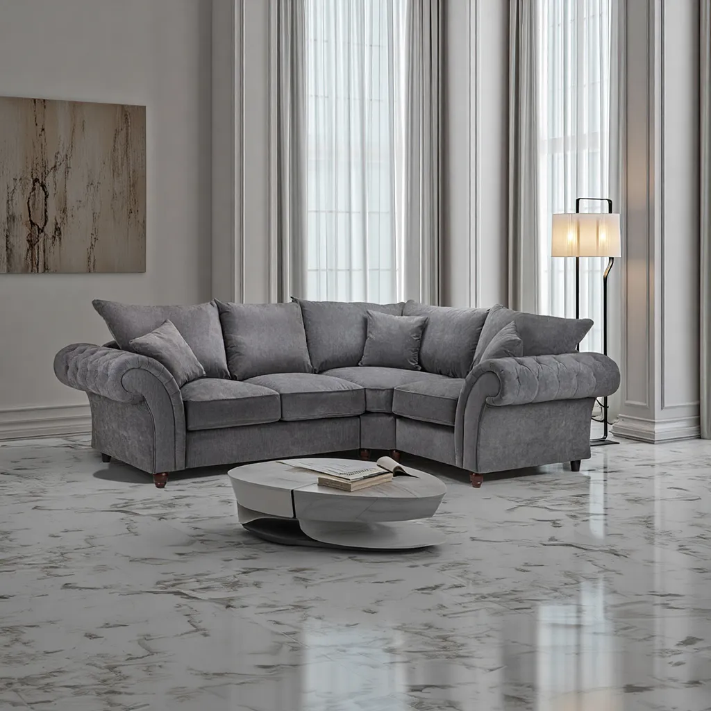 Berkshire Fullback Sofa Grey Right Hand Facing Corner