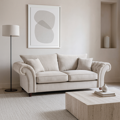 Berkshire Fullback Sofa Stone 3 Seater