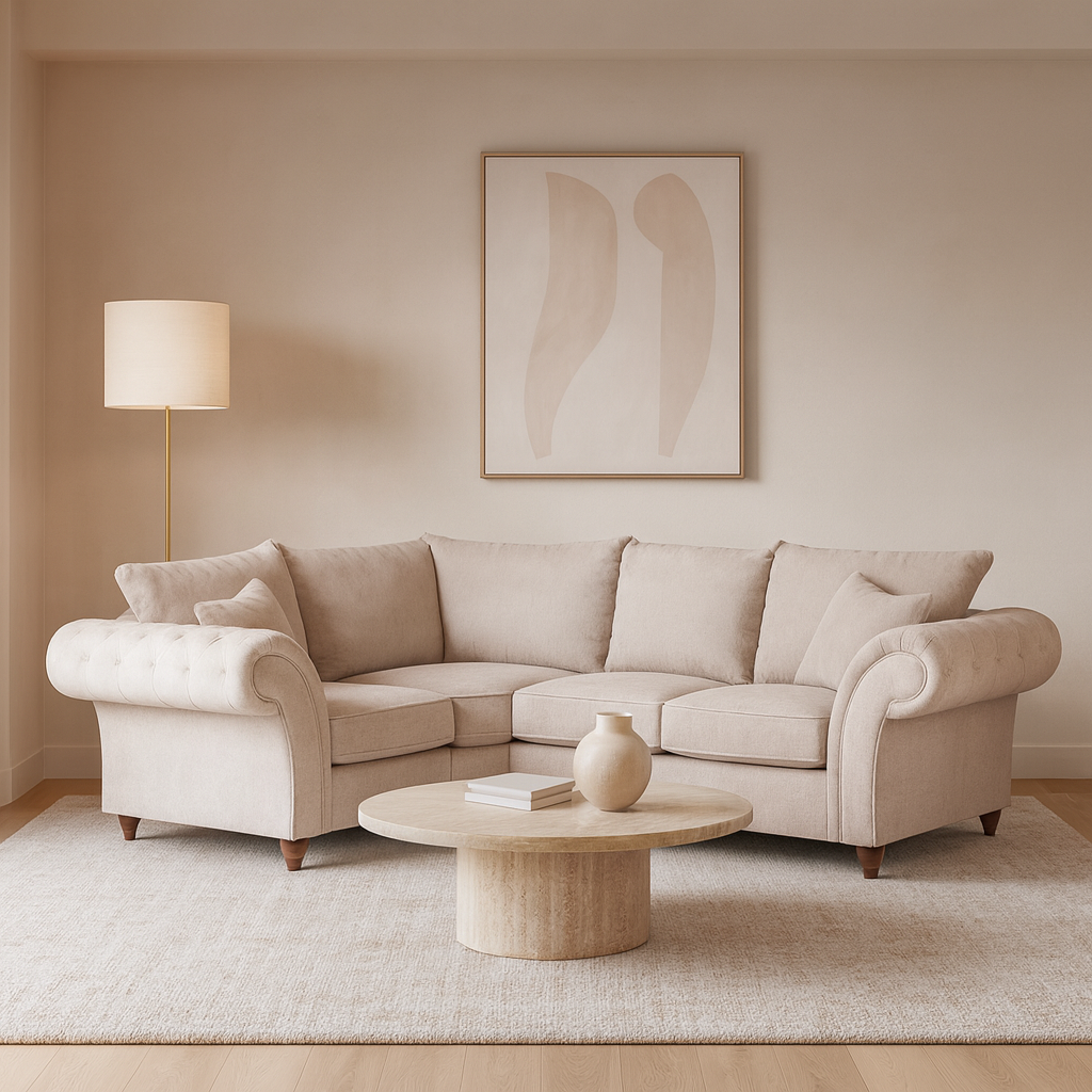 Berkshire Fullback Sofa Stone Left Hand Facing Corner