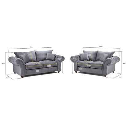 Berkshire Fullback Sofa Grey 3+2 Set