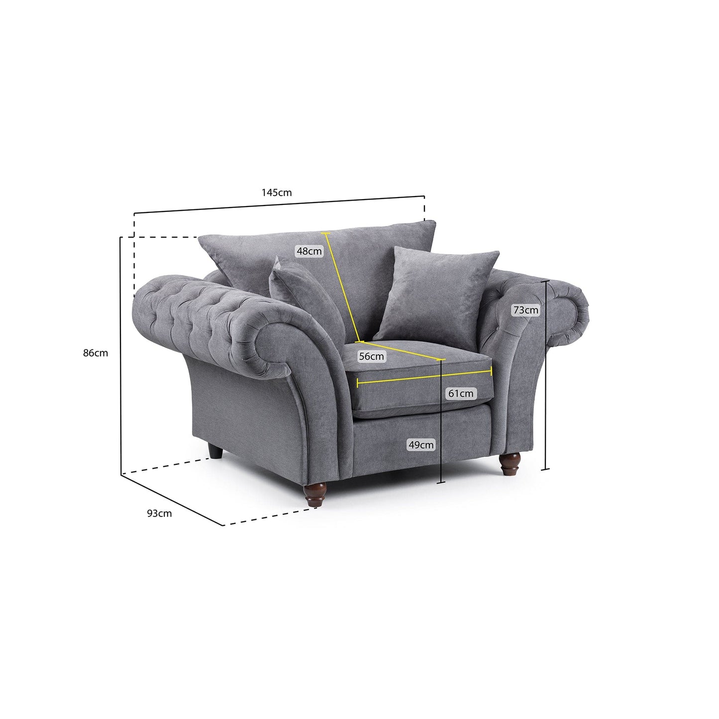 Berkshire Fullback Sofa Grey Armchair