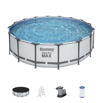 Bestway Steel Pro MAX Round Above Ground Swimming Pool with Pump & Cover