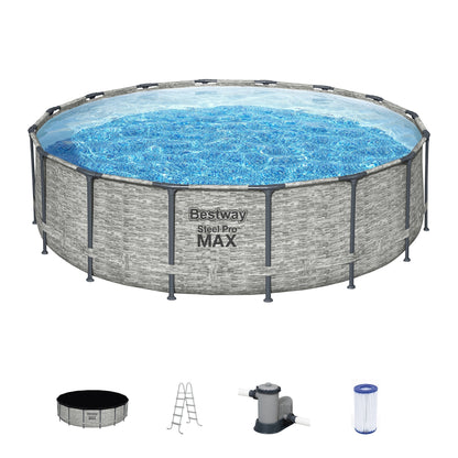 Bestway Steel Pro MAX Round Above Ground Swimming Pool with Pump & Cover