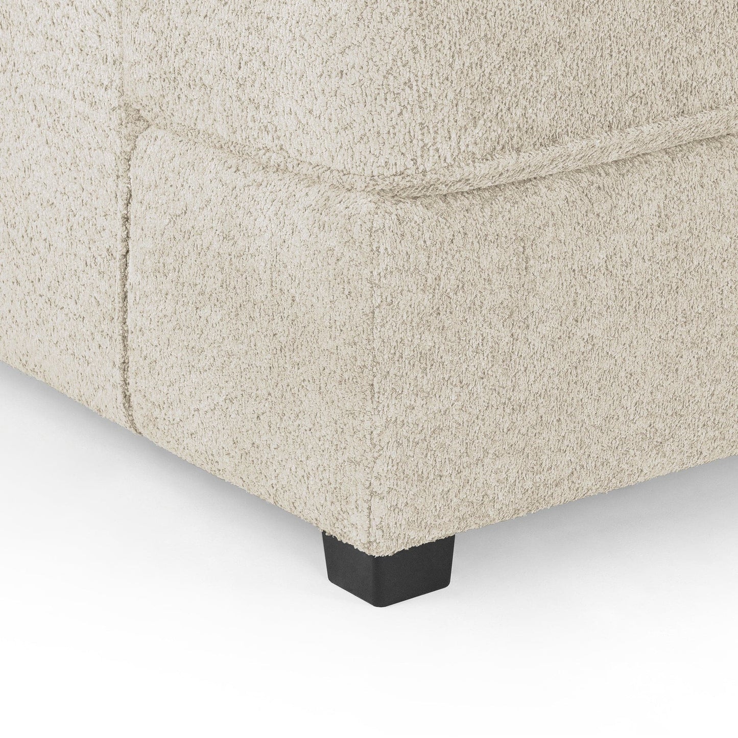 Camden U-Shape Corner Sofa with Footstool – Beige Boucle