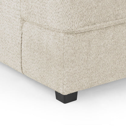 Camden U-Shape Corner Sofa with Footstool – Beige Boucle