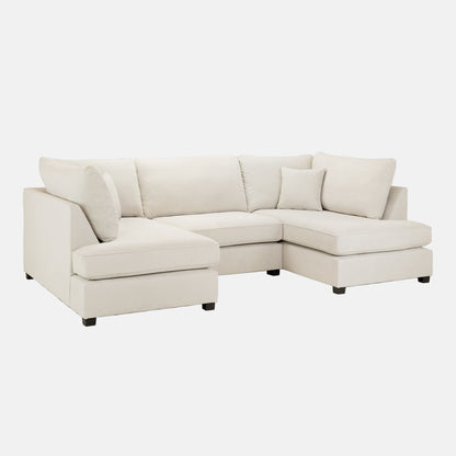 Camden U-Shape Corner Sofa with Footstool – Classic Beige