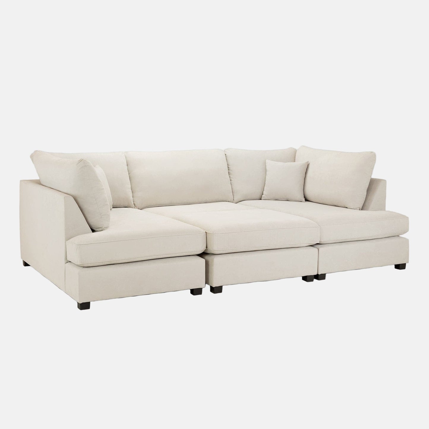 Camden U-Shape Corner Sofa with Footstool – Classic Beige