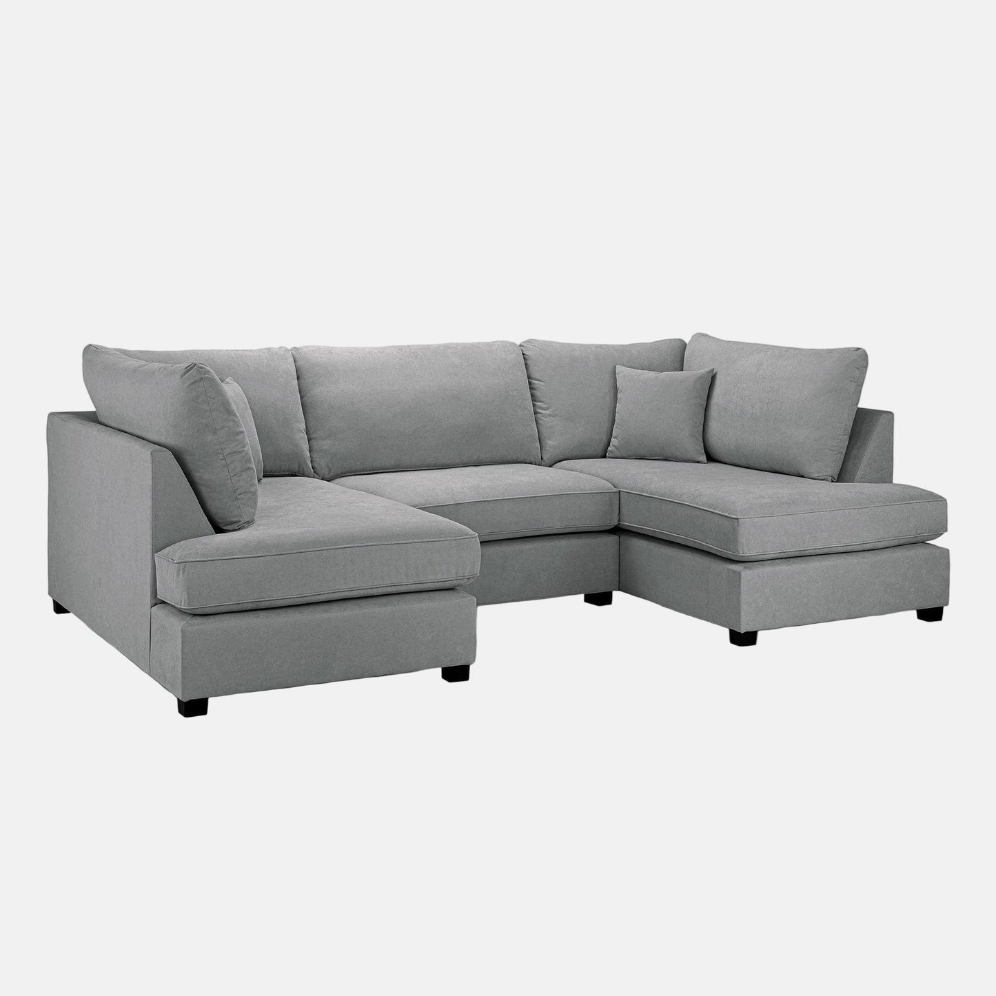 Camden U-Shape Corner Sofa with Footstool – Classic Grey