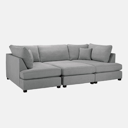 Camden U-Shape Corner Sofa with Footstool – Classic Grey