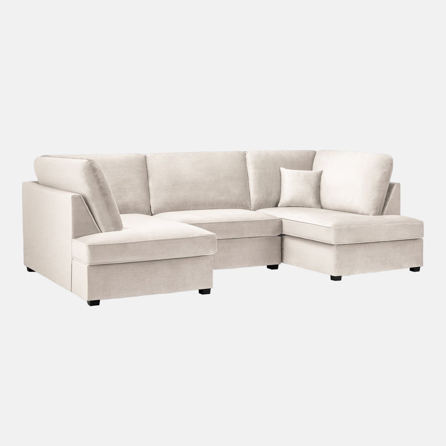 Camden U Shape Corner Sofa with Footstool - Plush Beige