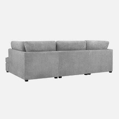 Camden U Shape Corner Sofa with Footstool - Grey Boucle