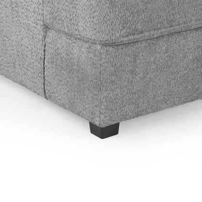 Camden U Shape Corner Sofa with Footstool - Grey Boucle