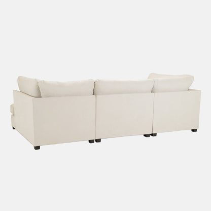Camden U-Shape Corner Sofa with Footstool – Classic Beige