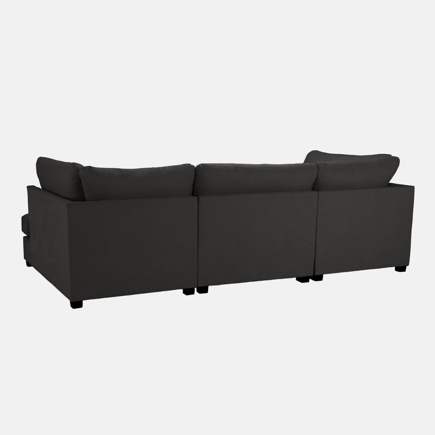 Camden U-Shape Corner Sofa with Footstool – Classic Black