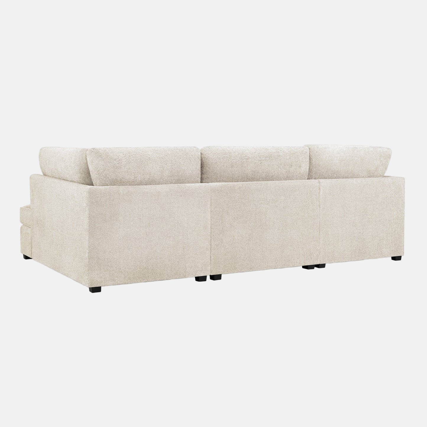Camden U-Shape Corner Sofa with Footstool – Beige Boucle