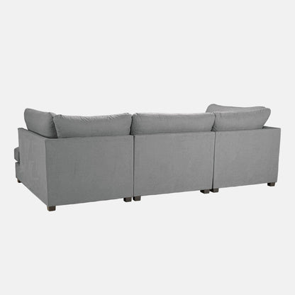 Camden U-Shape Corner Sofa with Footstool – Classic Grey