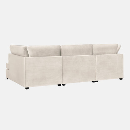 Camden U Shape Corner Sofa with Footstool - Plush Beige