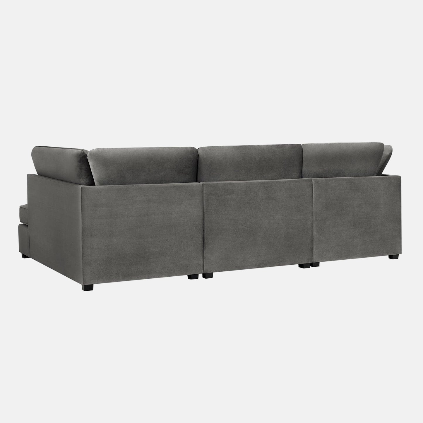 Camden U-Shape Corner Sofa with Footstool – Plush Grey