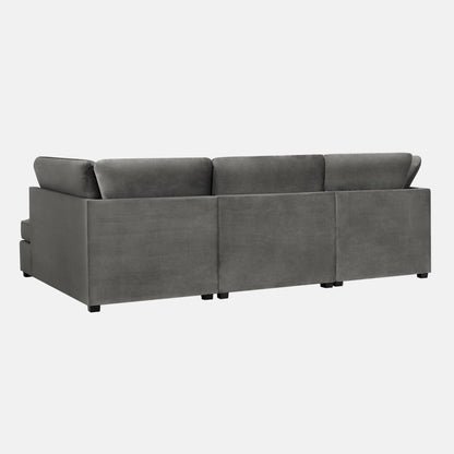 Camden U-Shape Corner Sofa with Footstool – Plush Grey