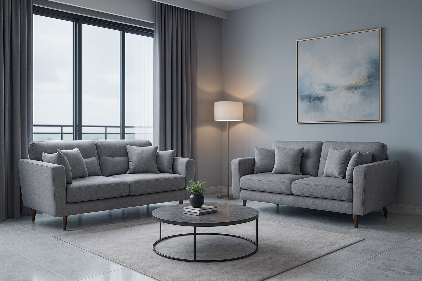 Chester Sofa Grey 3+2 Set