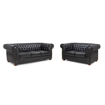 Chesterfield Sofa Antique Brown 3+2 Set