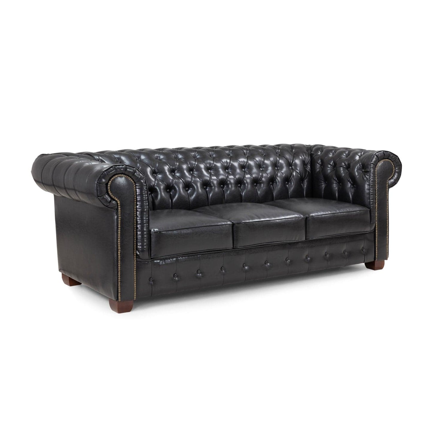 Chesterfield Sofa Antique Brown 3 Seater