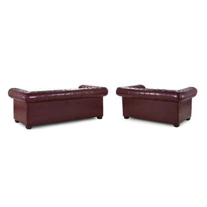 Chesterfield Sofa Oxblood Red 3+2 Set
