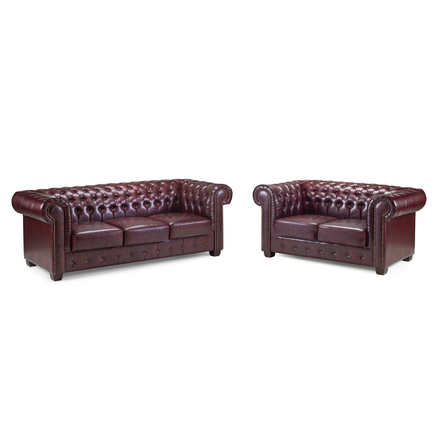 Chesterfield Sofa Antique Brown 3+2 Set