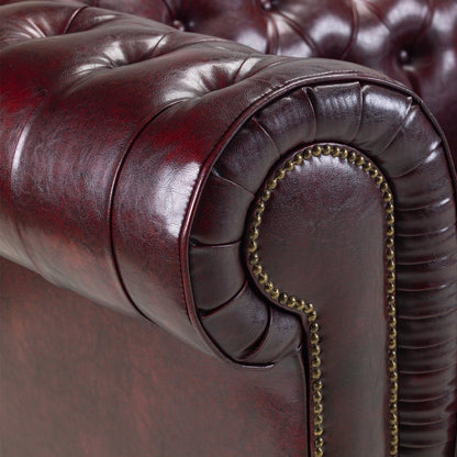 Chesterfield Sofa Oxblood Red 3 Seater
