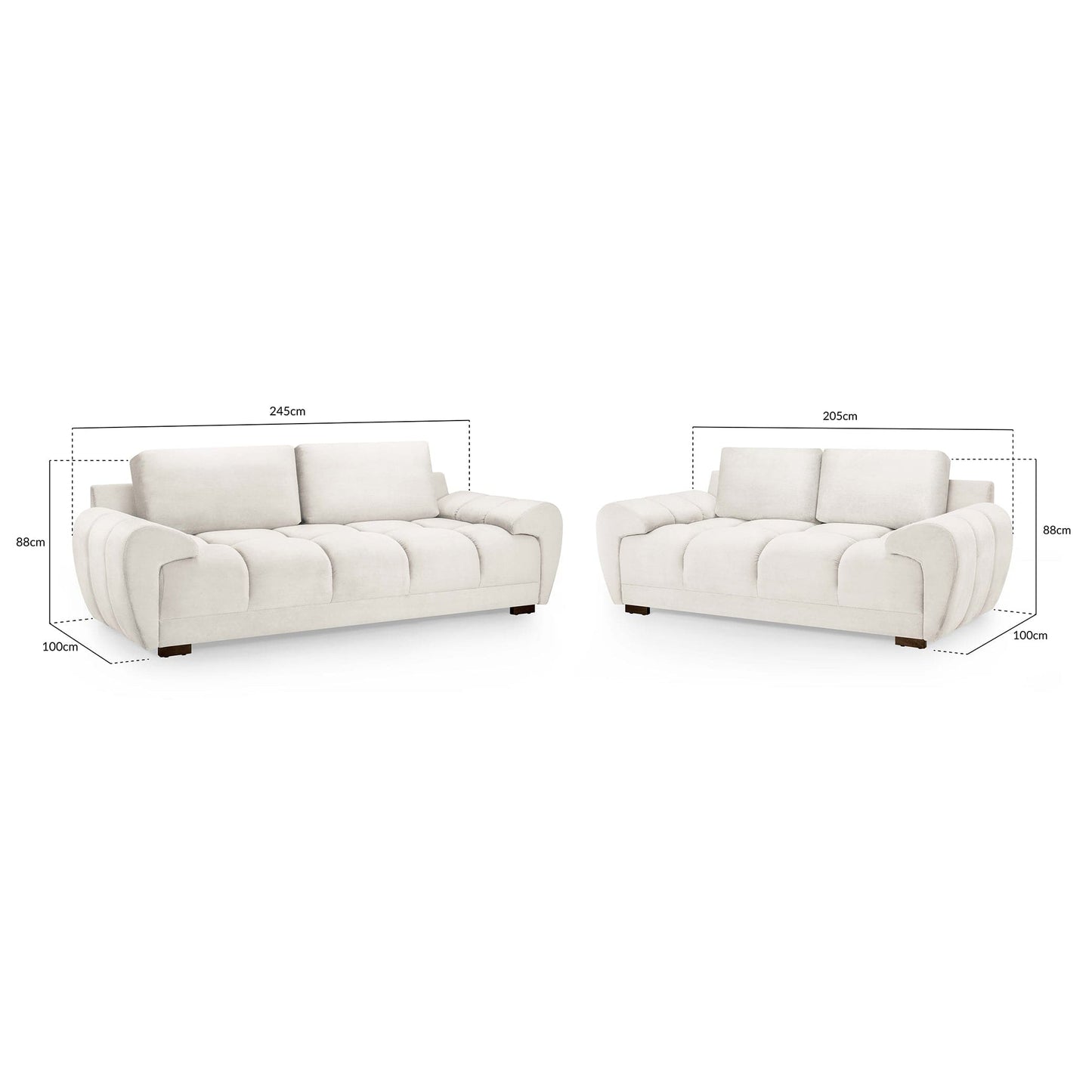 Devoke 3+2 Sofa Set in Cream