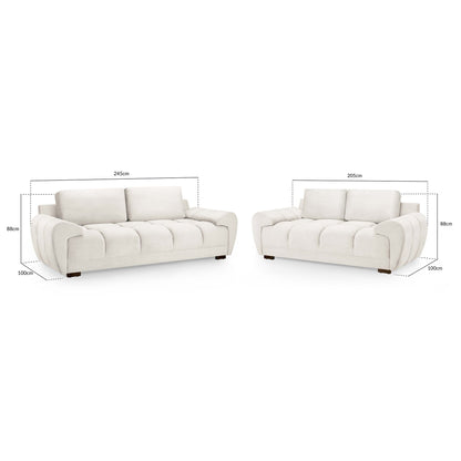 Devoke 3+2 Sofa Set in Cream
