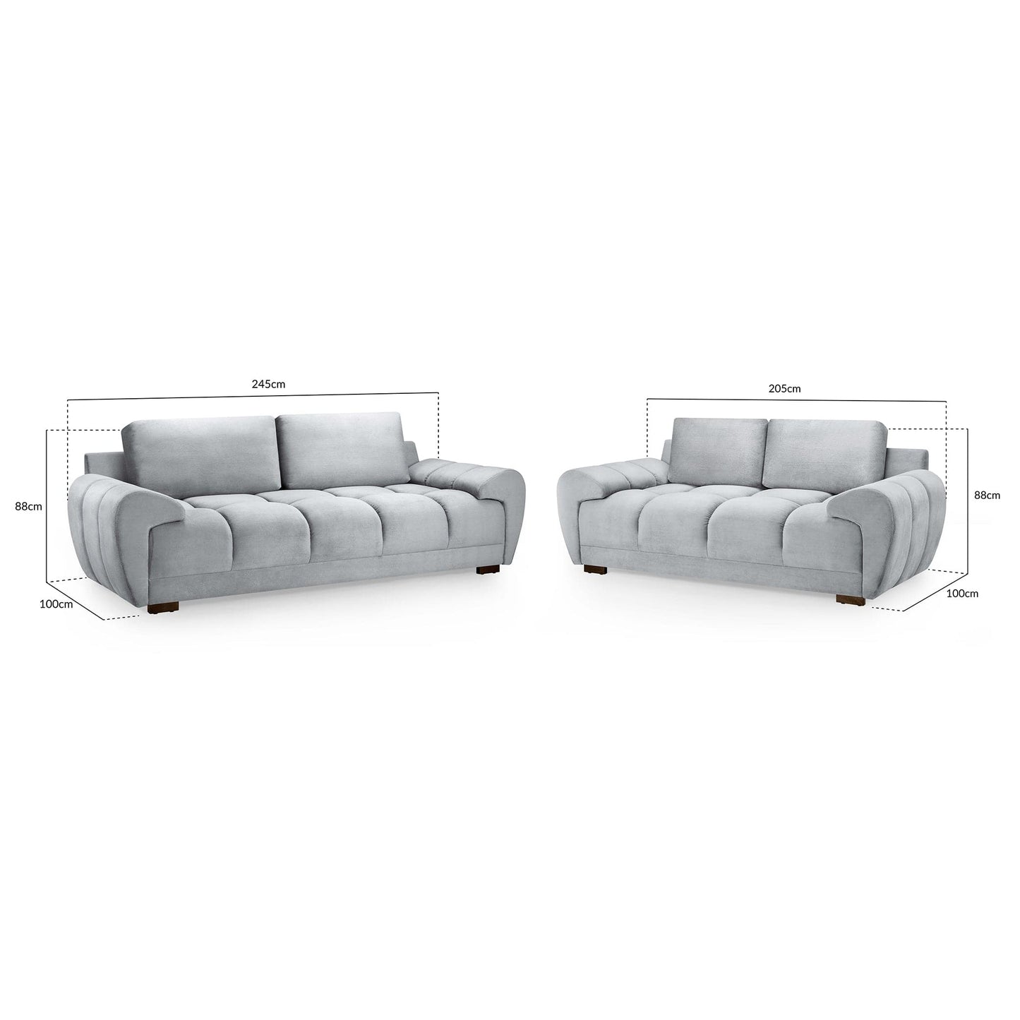 Devoke 3+2 Sofa Set in Grey
