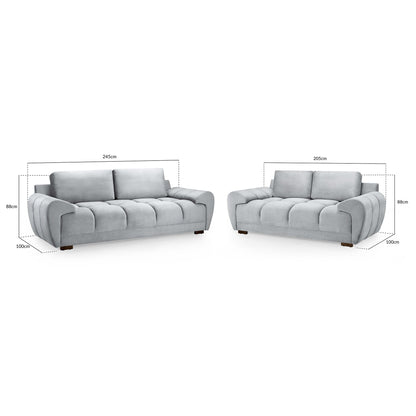 Devoke 3+2 Sofa Set in Grey