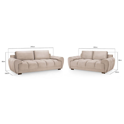 Devoke 3+2 Sofa Set in Mocha