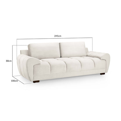 Devoke 3 Seater Sofa in Cream