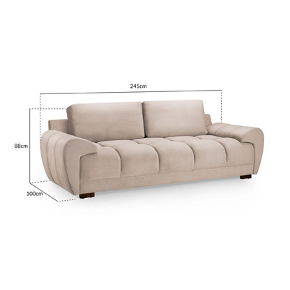 Devoke 3 Seater Sofa in Mocha