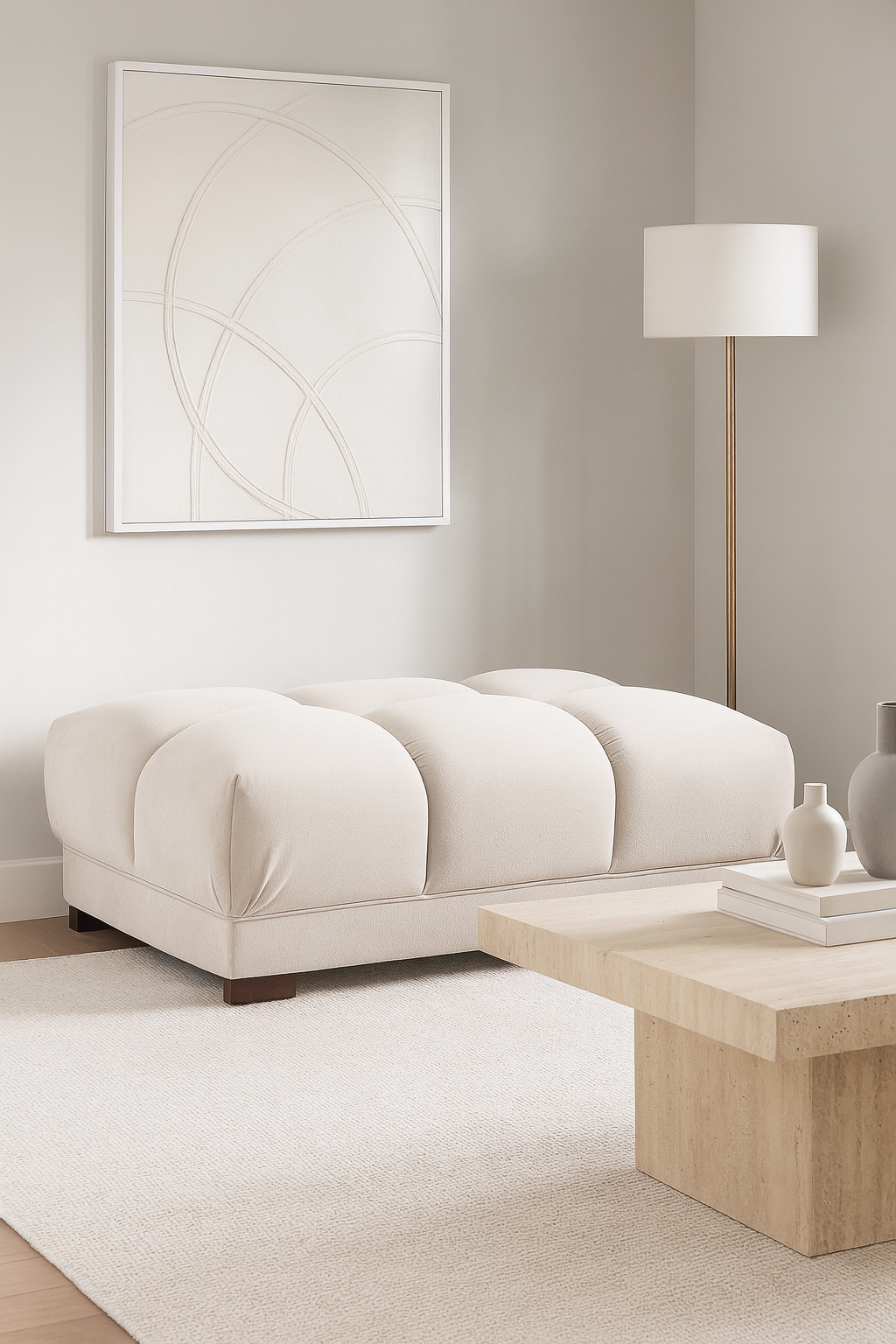 Devoke Footstool in Cream