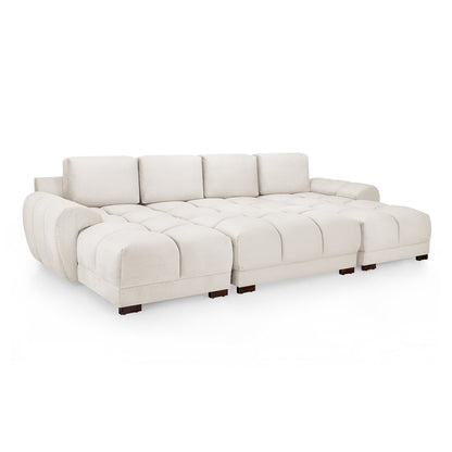 Devoke U Shape Corner Sofa in Cream