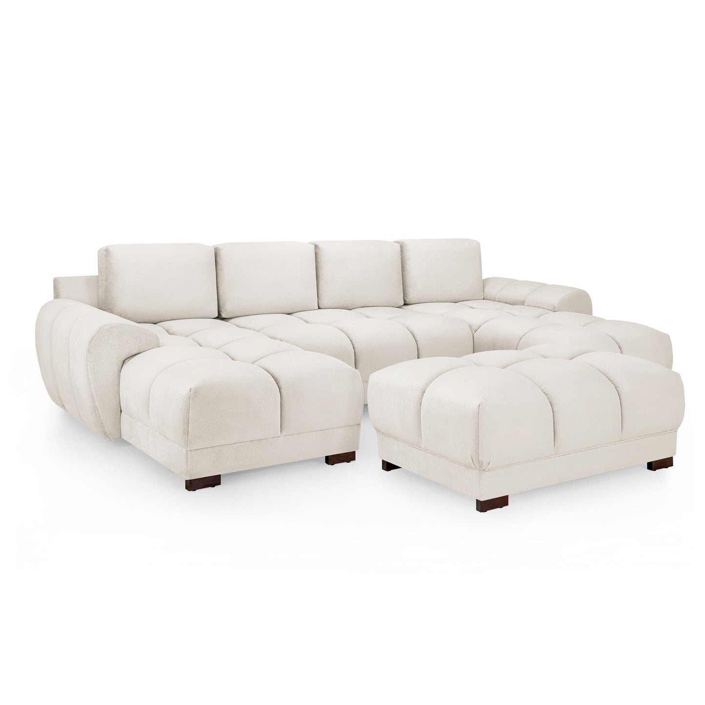 Devoke U Shape Corner Sofa in Cream