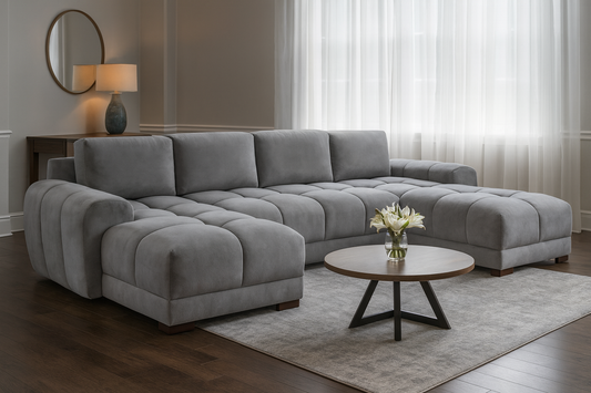 Devoke U Shape Corner Sofa in Grey