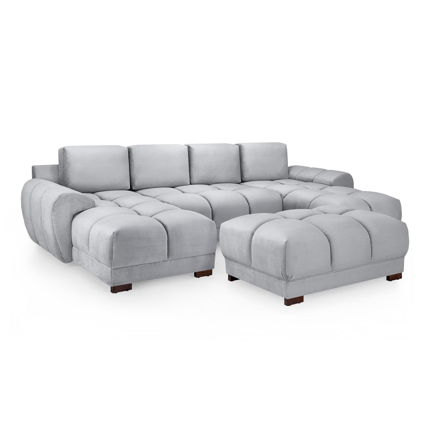 Devoke U Shape Corner Sofa in Grey