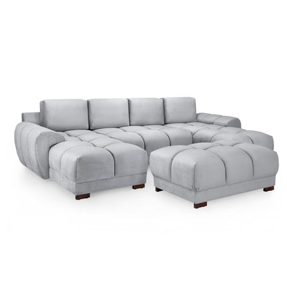 Devoke U Shape Corner Sofa in Grey