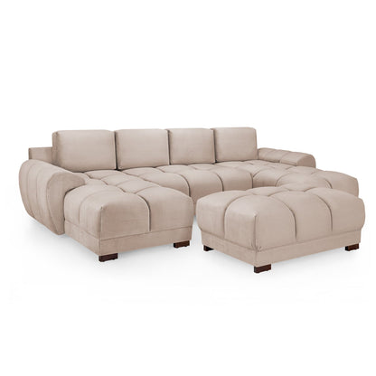 Devoke U Shape Corner Sofa in Mocha