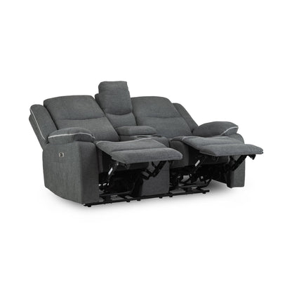 Dexter Electric Recliner Sofa Grey Fabric 2 Seater