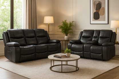 Dexter Electric Recliner Sofa Black 3+2 Set