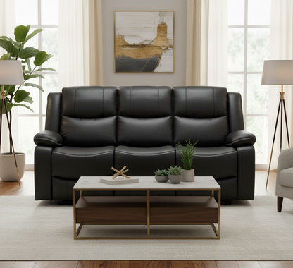 Dexter Electric Recliner Sofa Black 3 Seater