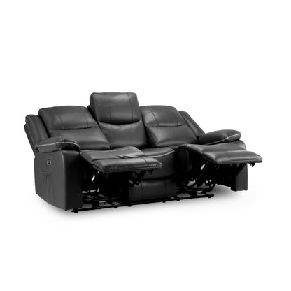 Dexter Electric Recliner Sofa Black 3 Seater