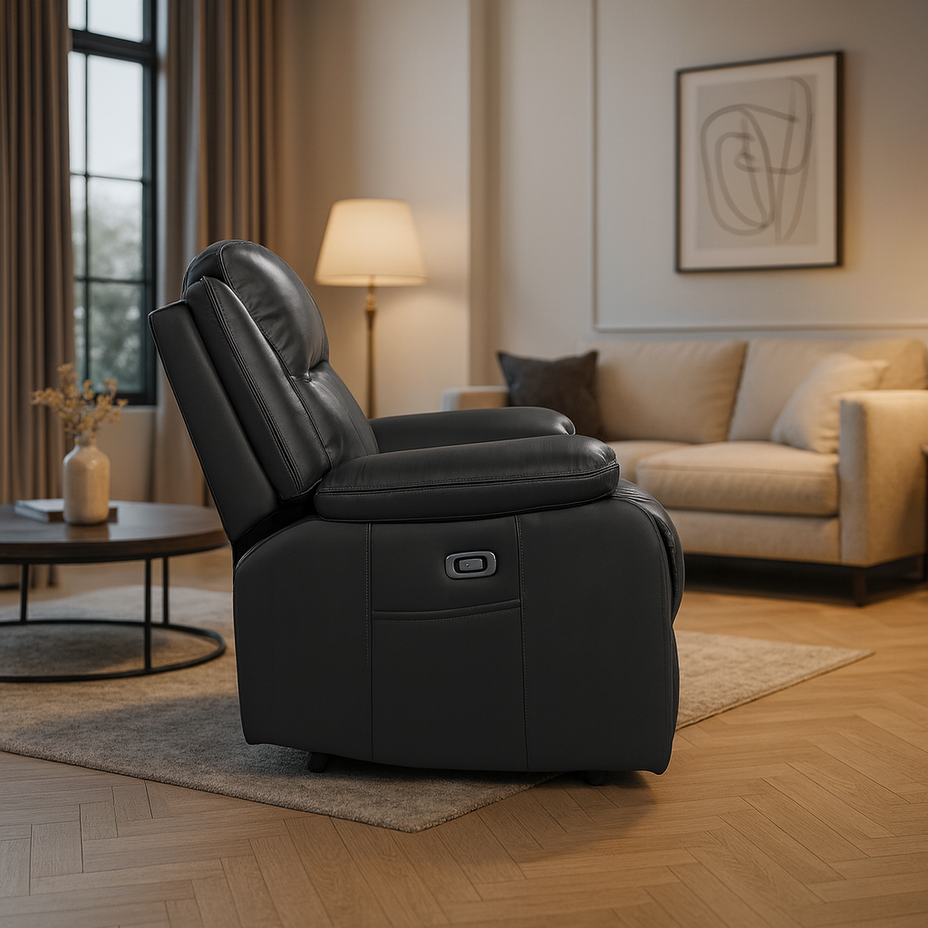 Dexter Electric Recliner Sofa Black Armchair