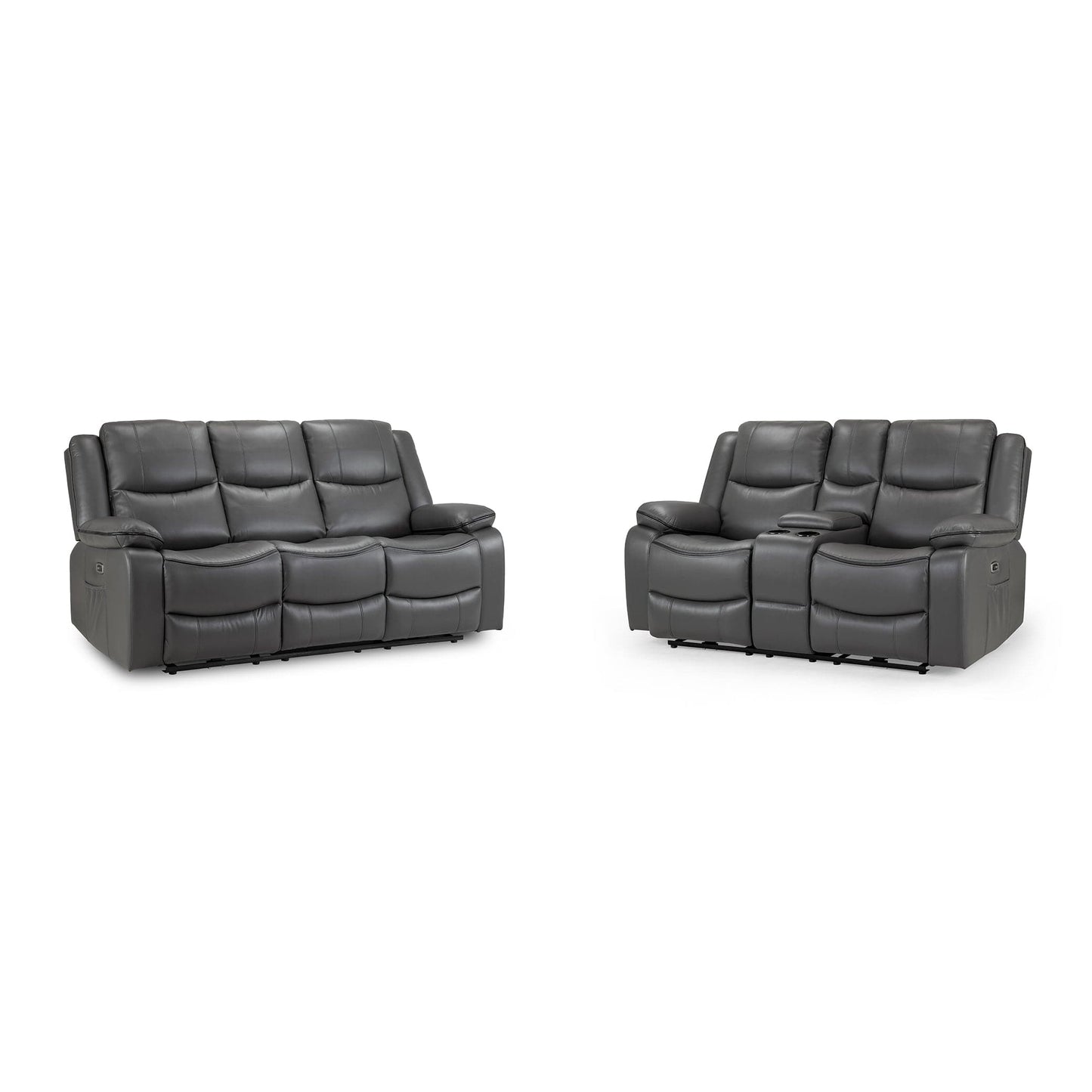 Dexter Electric Recliner Sofa Grey Fabric 3+2 Set