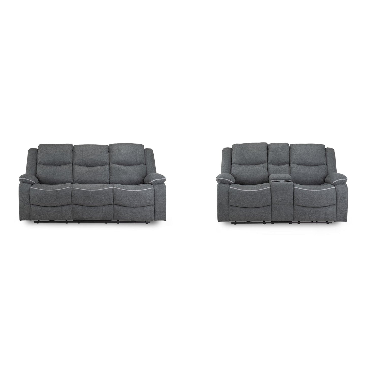 Dexter Electric Recliner Sofa Grey Fabric 3+2 Set